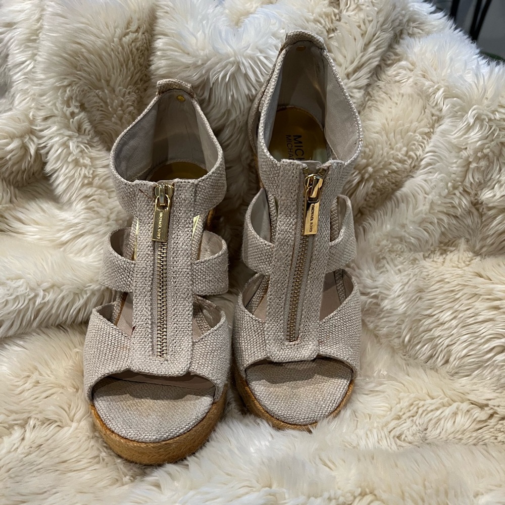 Michael Kors Damita Wedge Sandals with Zipper